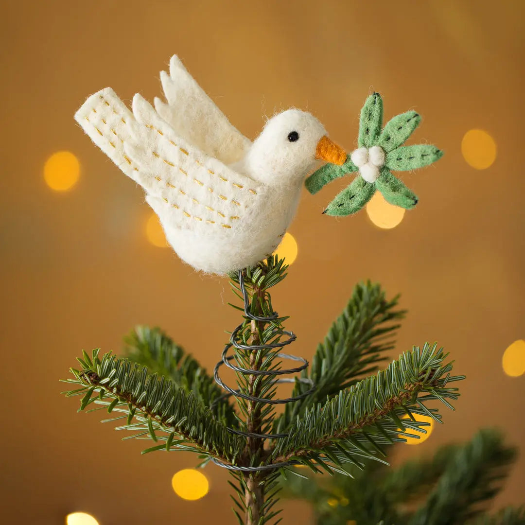 Mistletoe Peace Tree Topper