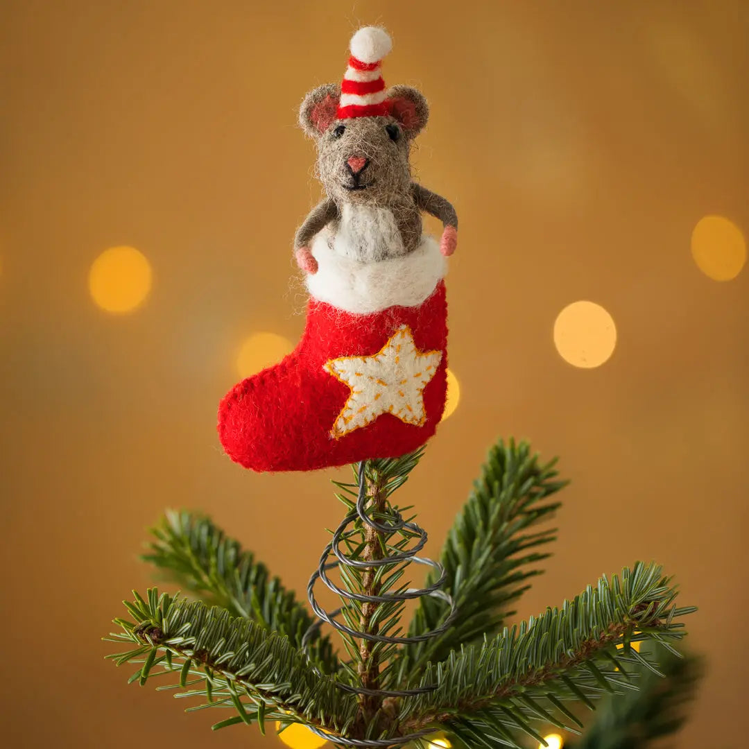Mouse Stocking Tree Topper