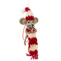 Stripey Knitting Mouse Decoration