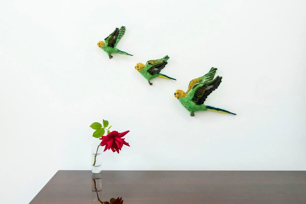 Green Budgie Trio